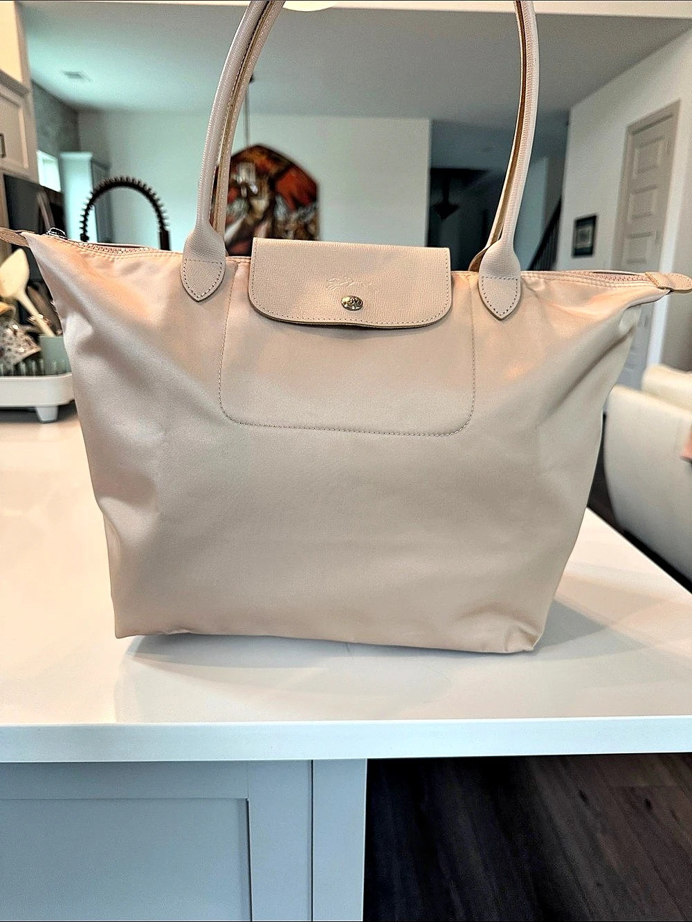 Longchamp Le Pliage Néo Large Shoulder Tote Cream color